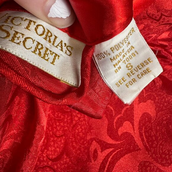 Victoria's Secret Gold Label red robe belt tie vintage size small J26 - Picture 7 of 7